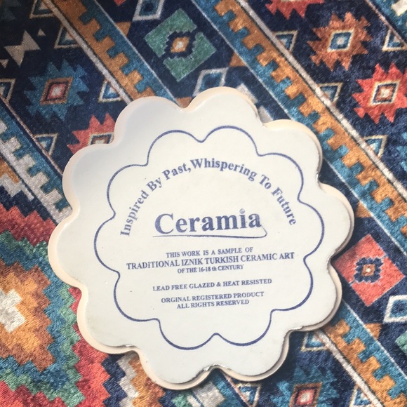 Traditional Iznik Turkish Ceramic Art Coaster Trivet - Picture 4 of 6